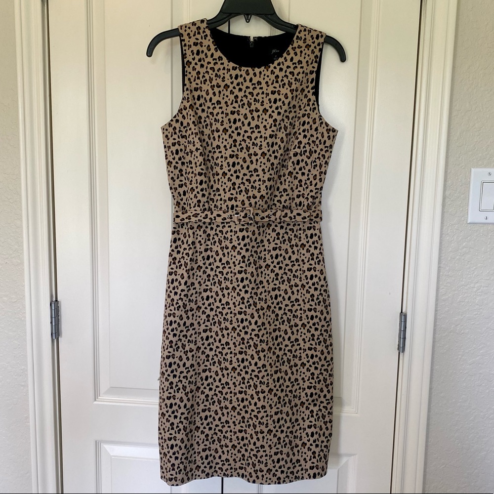 LIKE NEW J.Crew Leopard Sheath Dress